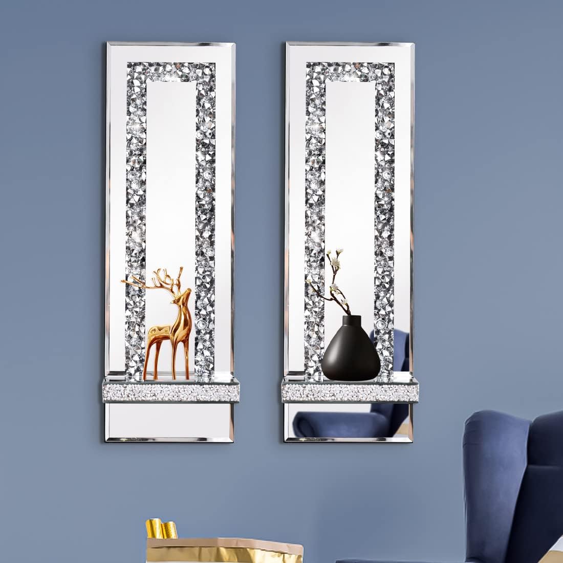 Mirrored Silver Candle Ends for Hallway or Entryway