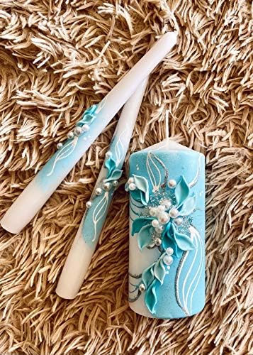 Turquoise Candle Set for Weddings