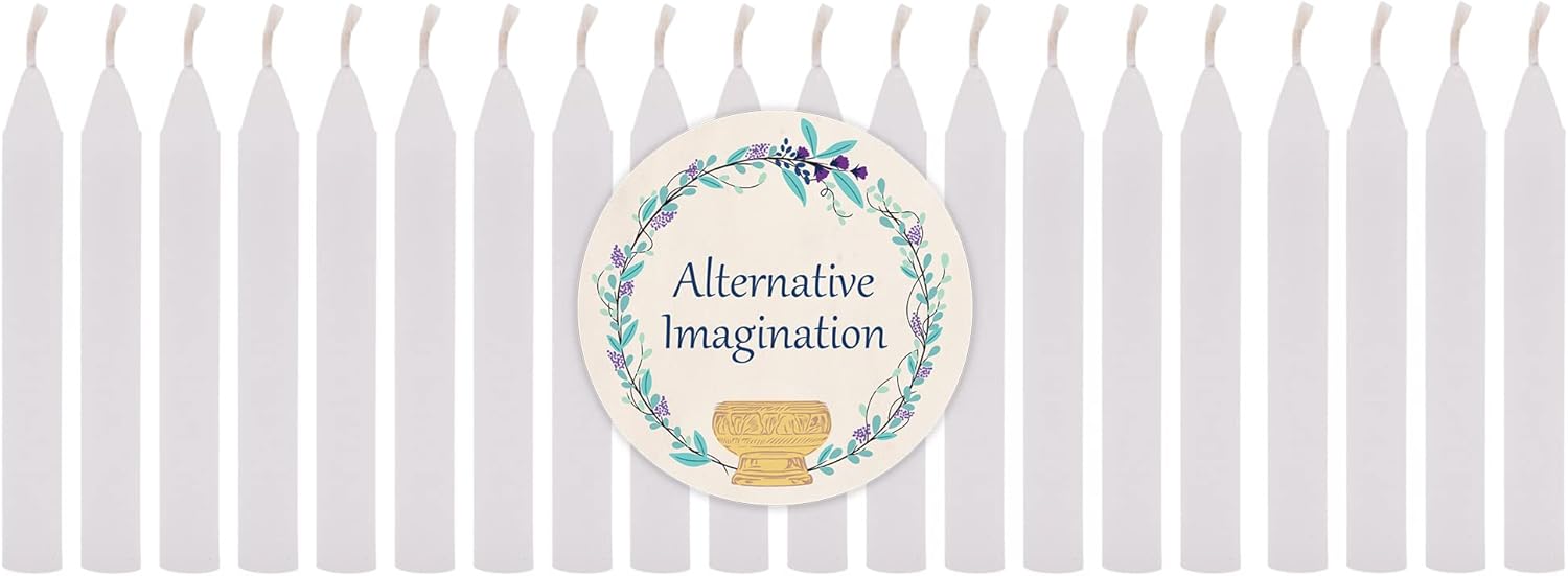 A Set of 20 White Unscented Taper Candles for Altars More