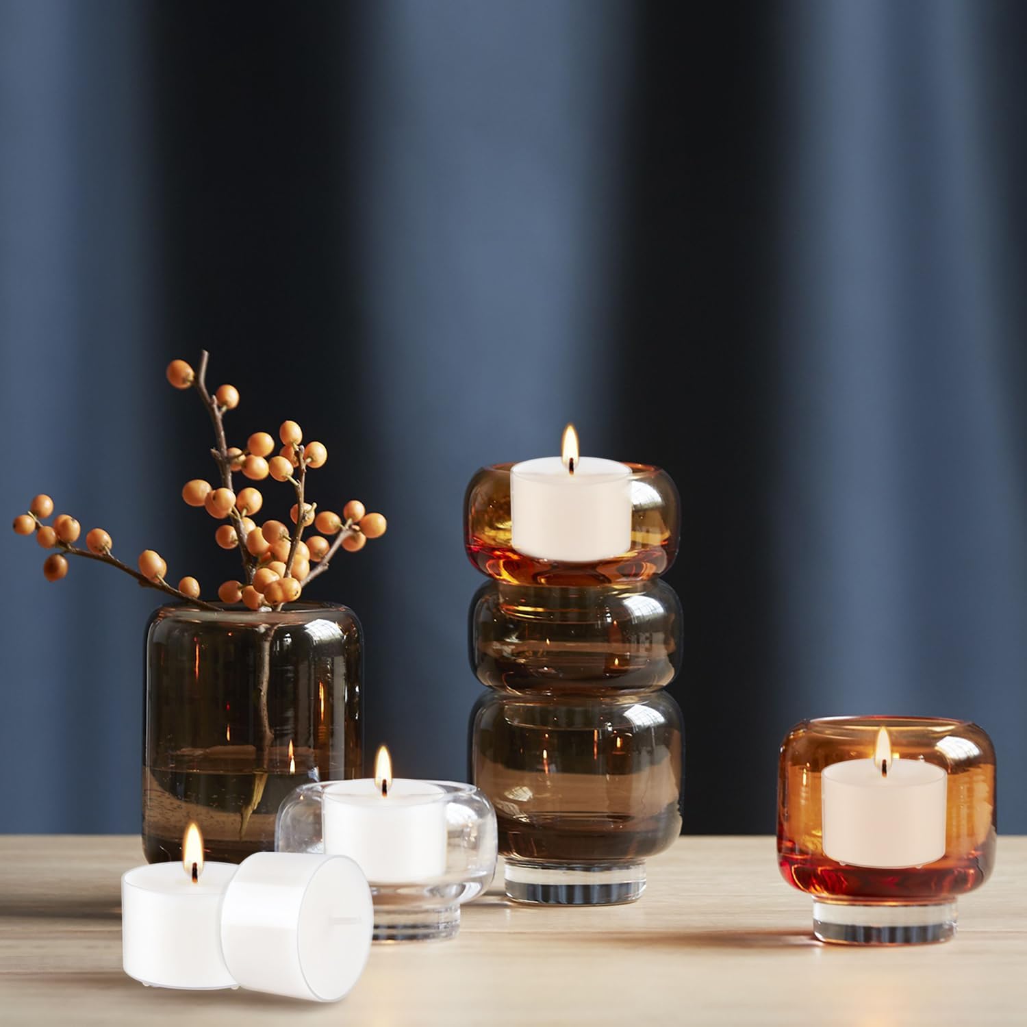 White Vanilla Scented Tealight Candle Set for Relaxation