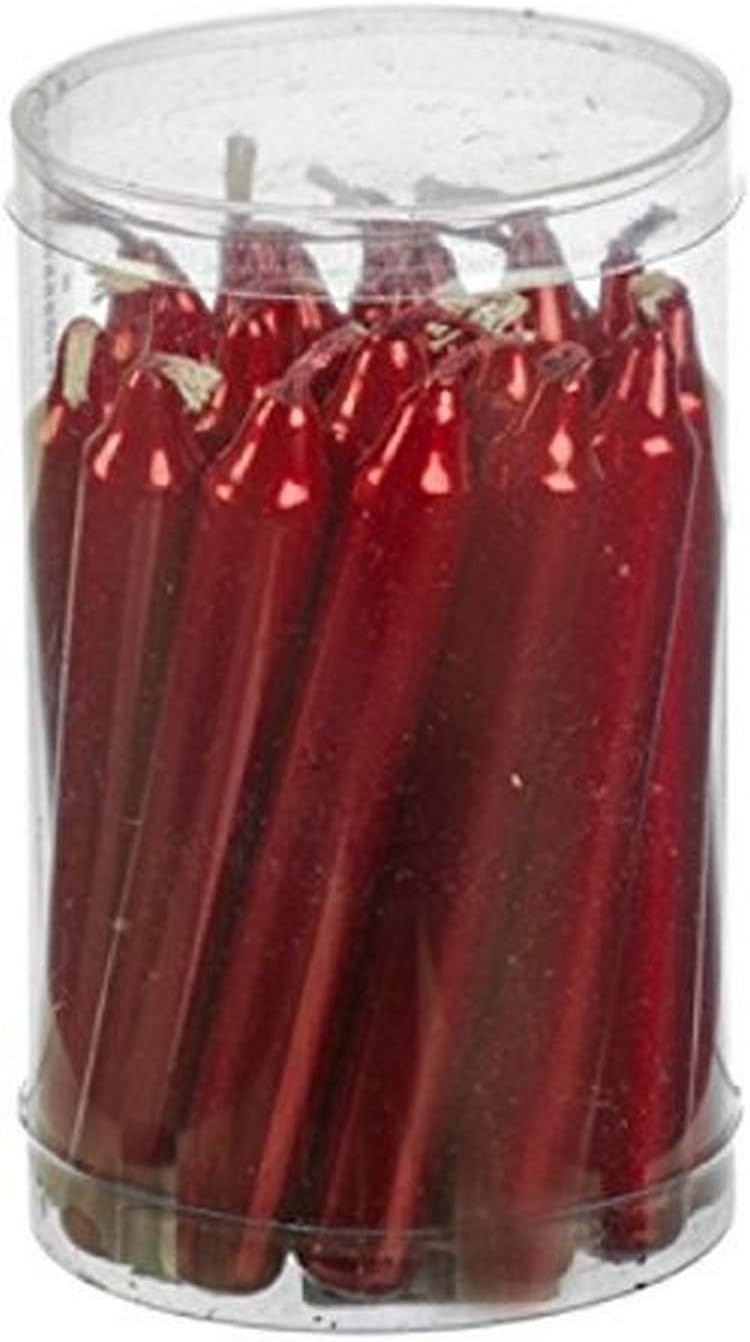 Biedermann Sons Chime Candles Metallic Red Box of 20 Made in Germany