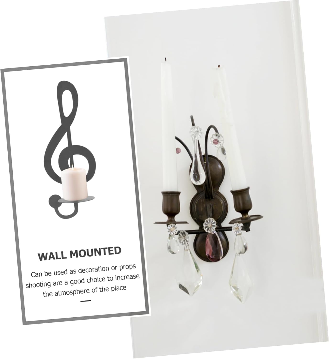 Modern Metal Candle Scent Wall Sconce with Note Design