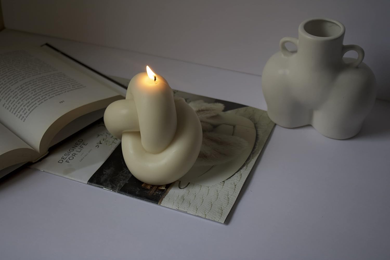 MarneyAsh Knot Candle Chain Link Decor Shelf