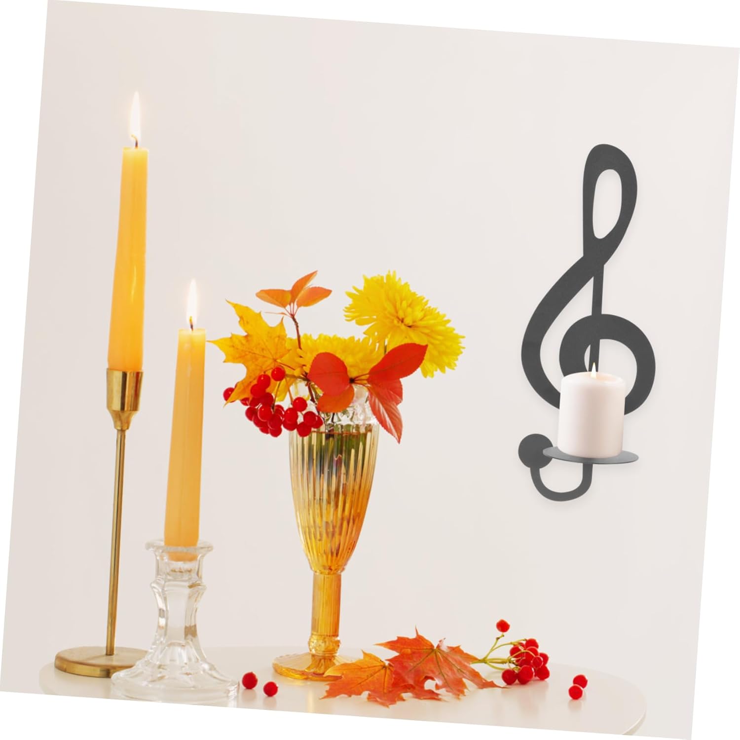 Zerodeko Music Note Wall Candle Holder Decor