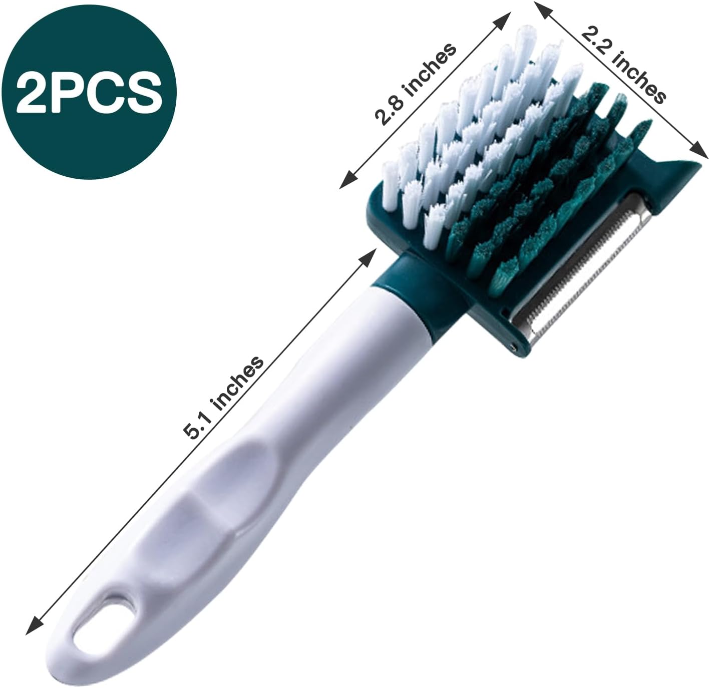 Dual-Function ULTIMATE Julienne Peeler and Vegetable Brush for Kitchen
