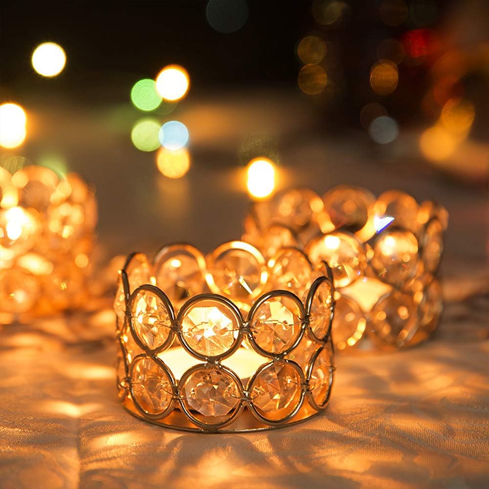 Vincigant 12-Piece Gold Crystal Candleholder Set