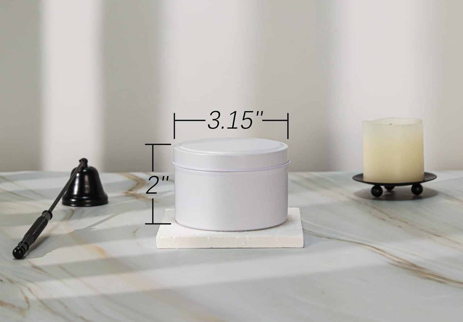 Aroparc 8oz Candle Tins White 24-Piece Set