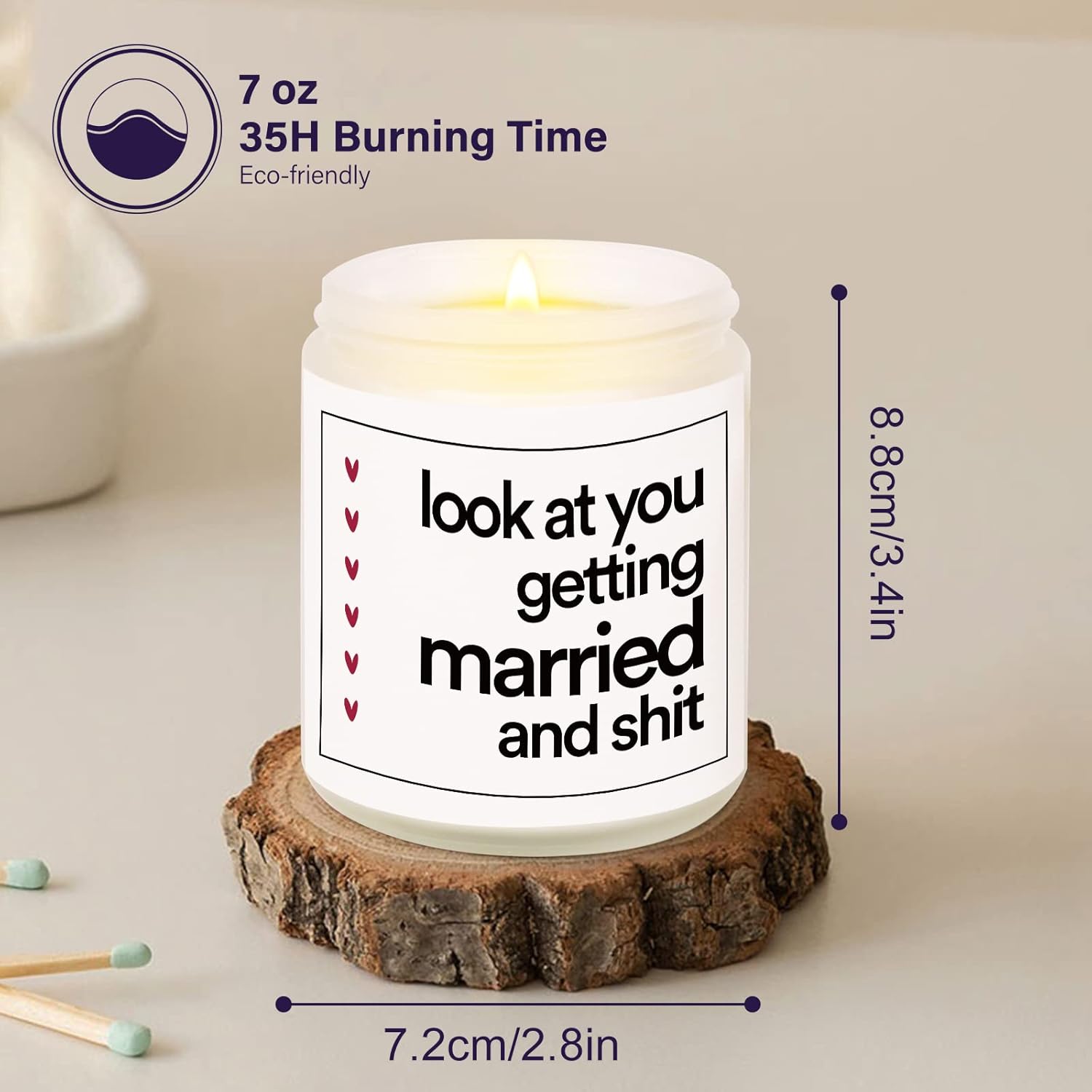 BaubleDazz Funny Wedding Engagement Scented Candle 7oz 35hrs Burner