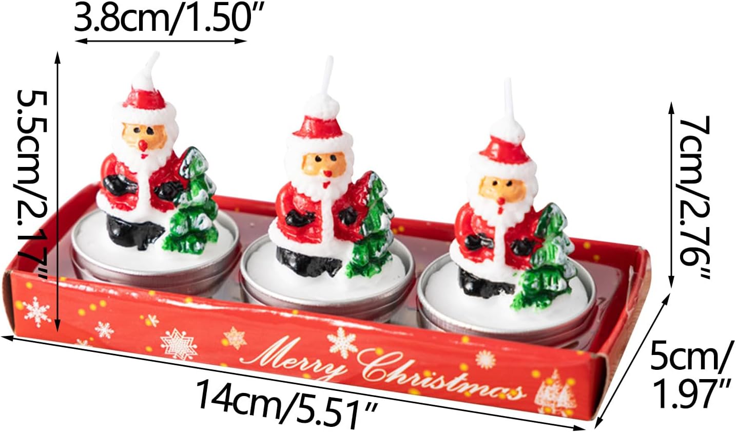 Mini Christmas unscented tea light candles with 3 designs