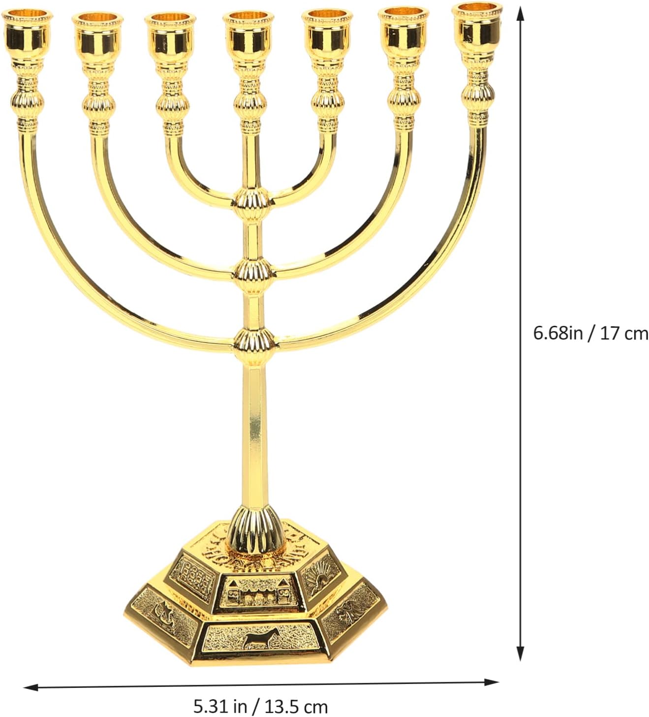 Vivid 7-Branch Hanukkah Candle Holder
