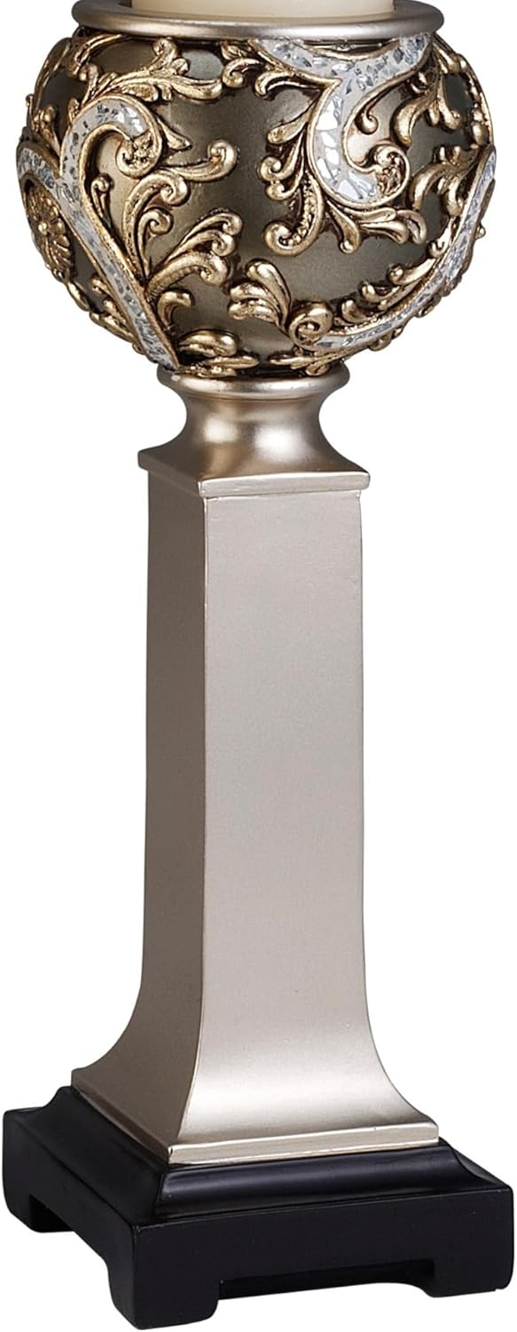 Elegant Silver Candle Holder Set