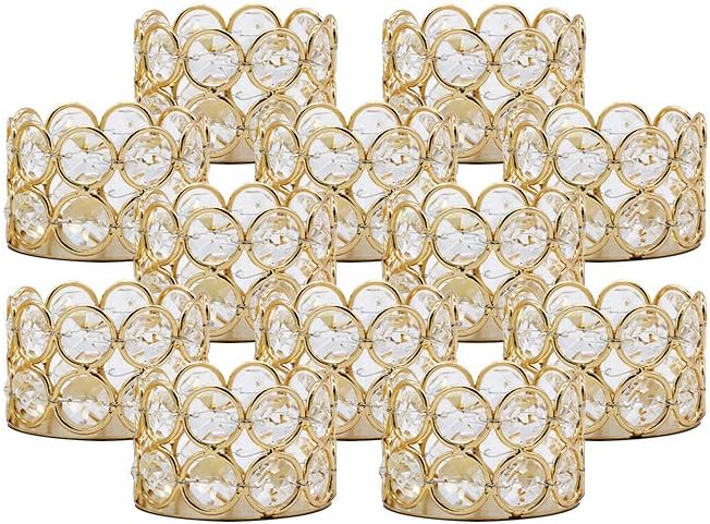 Vincigant 12-Piece Gold Crystal Candleholder Set