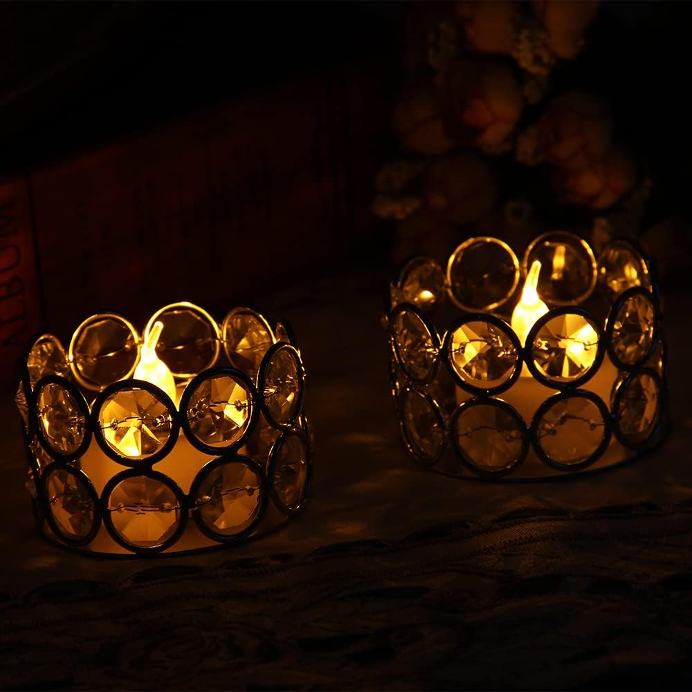 Vincigant 12-Piece Gold Crystal Candleholder Set