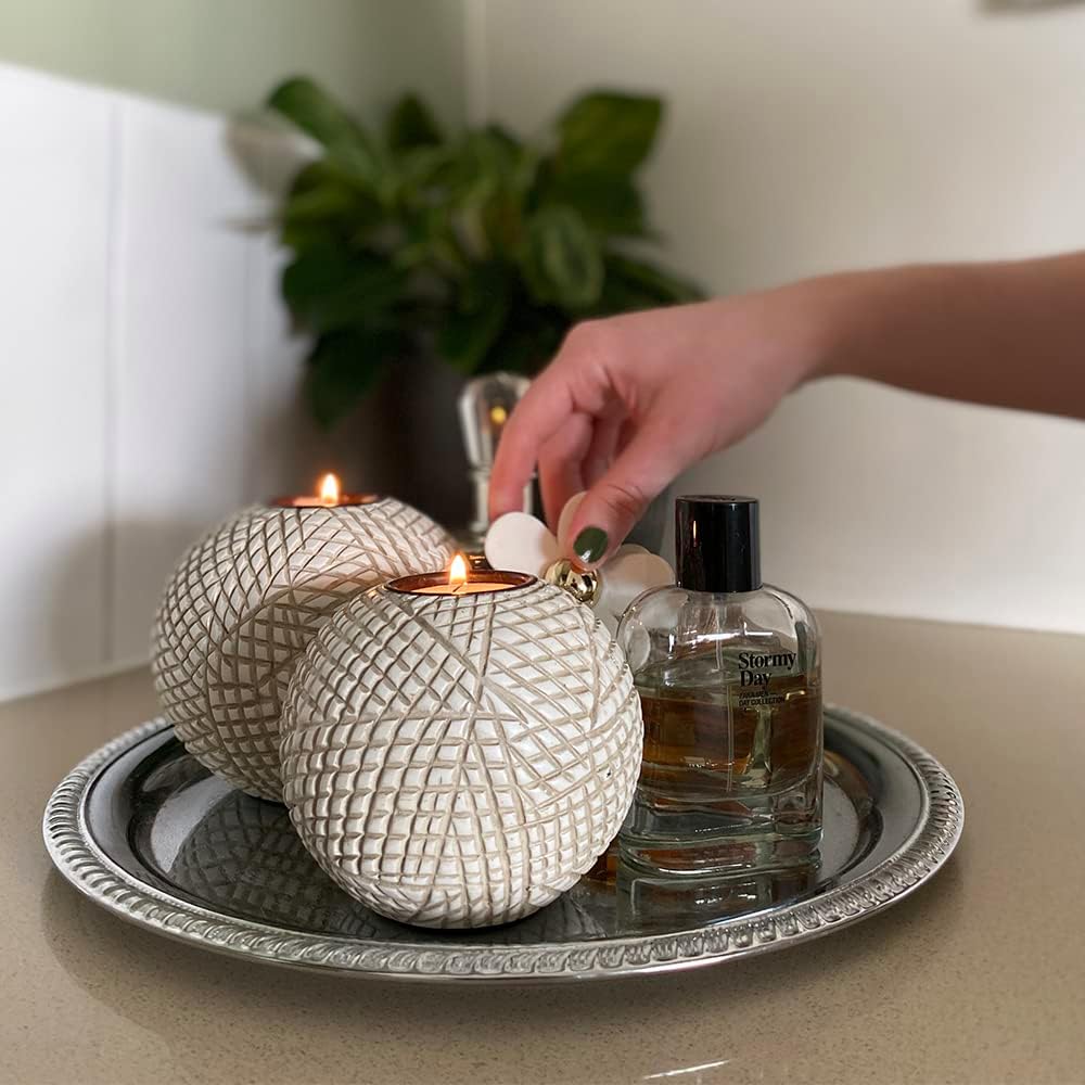 Huey House Luca Orb Candle Holders Gift Box Set of 2 1
