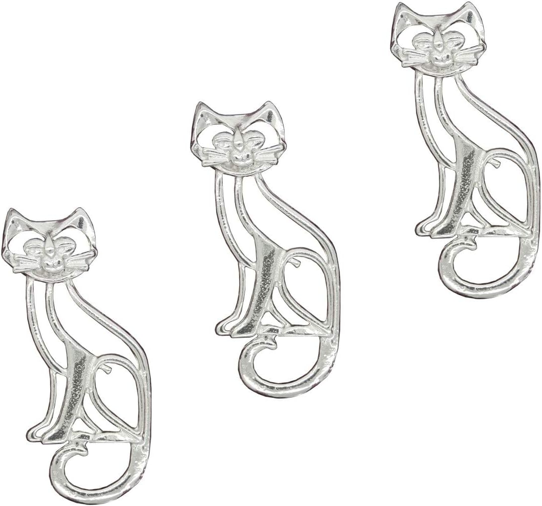 Cat Lends a Hand Fine Pewter Set of 3 Candle Pins