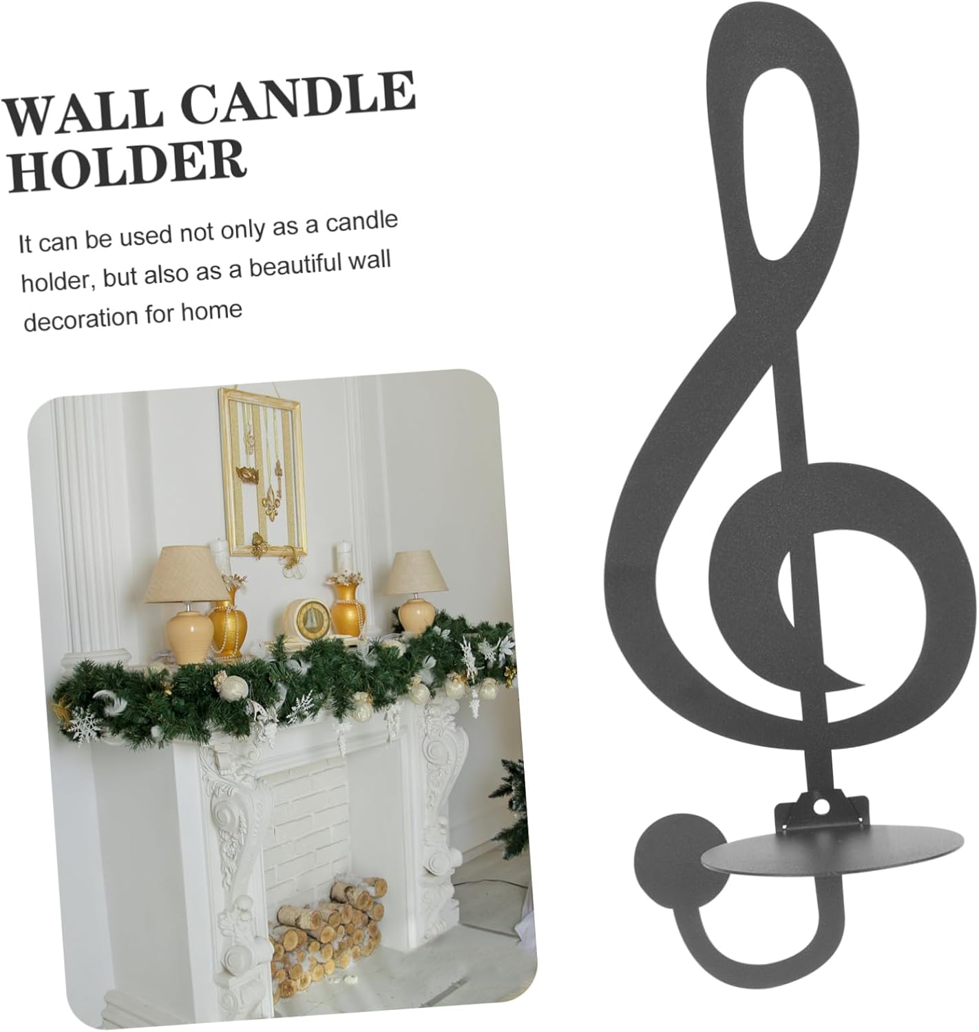 Zerodeko Music Note Wall Candle Holder Decor