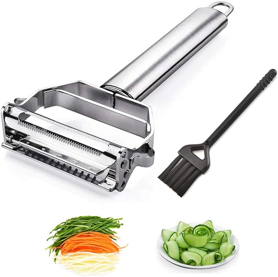 Jianlai Vegetable Julienne Peeler Stainless Steel Slicer with Brush