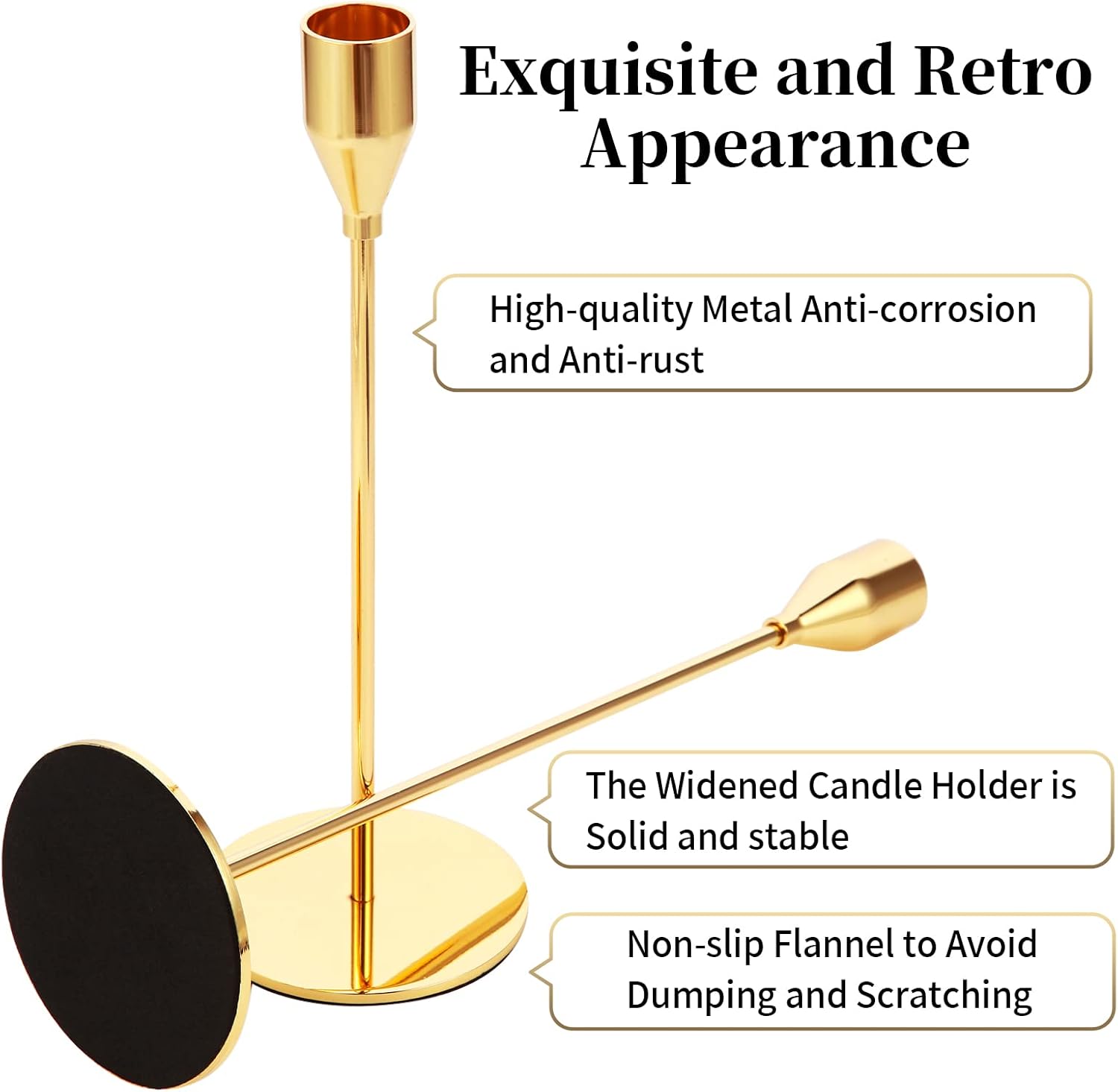 Elegant Gold Candle Holder Set for Weddings and Parties