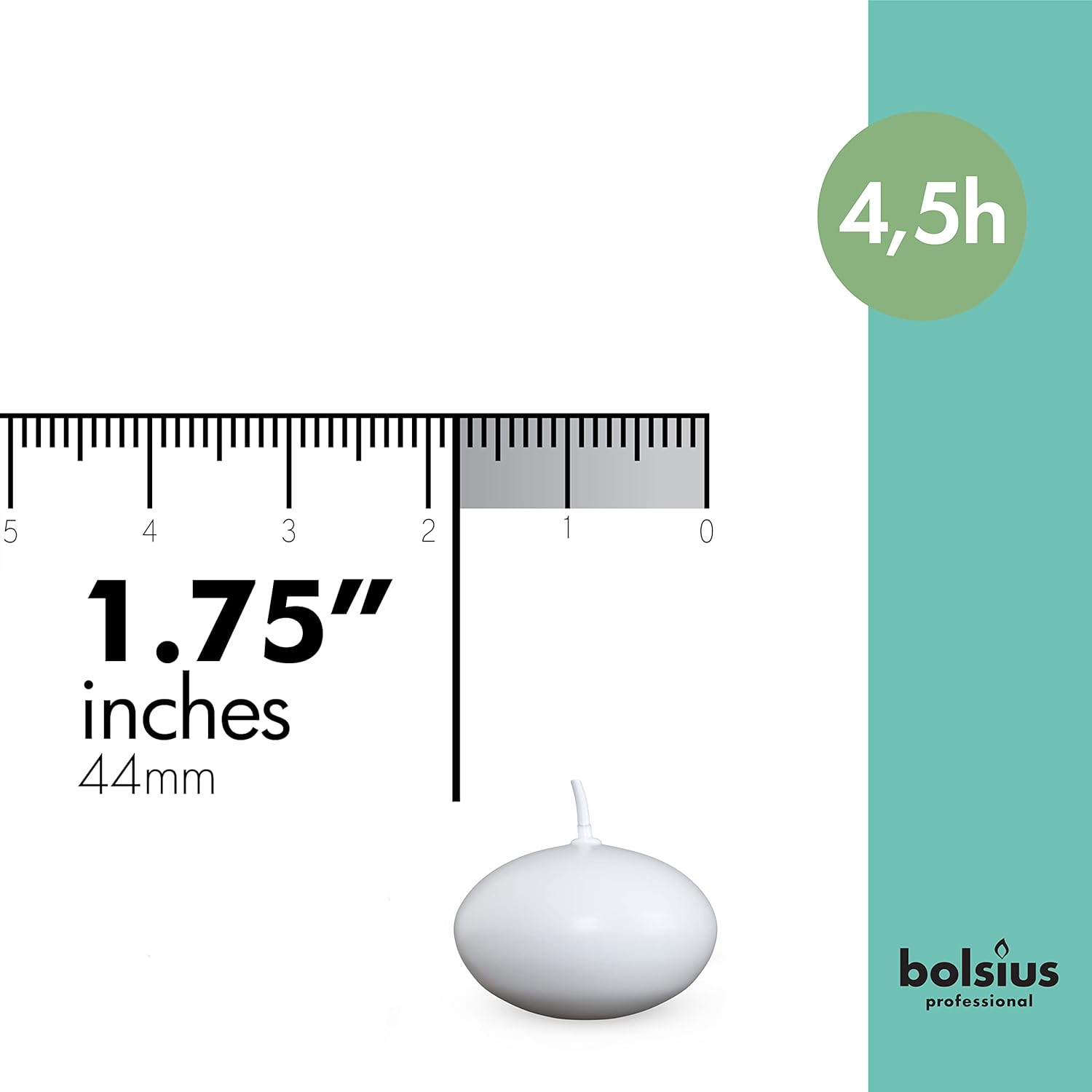 BOLSIUS 175 White Floating Candles Set of 40 - Elegant Party Accessories