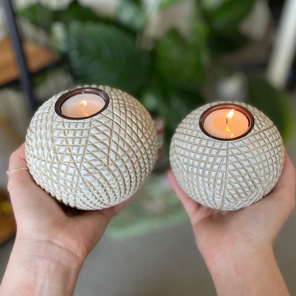 Huey House Luca Orb Candle Holders Gift Box Set of 2 1