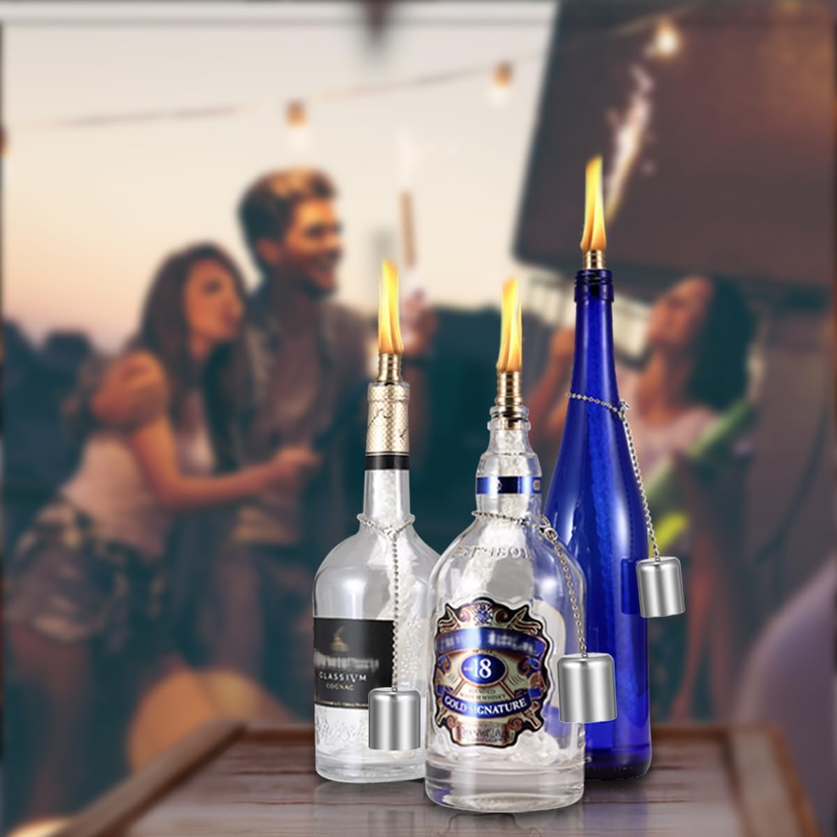 Lanmu Wine Bottle Torch Wicks Outdoor Lights Kit