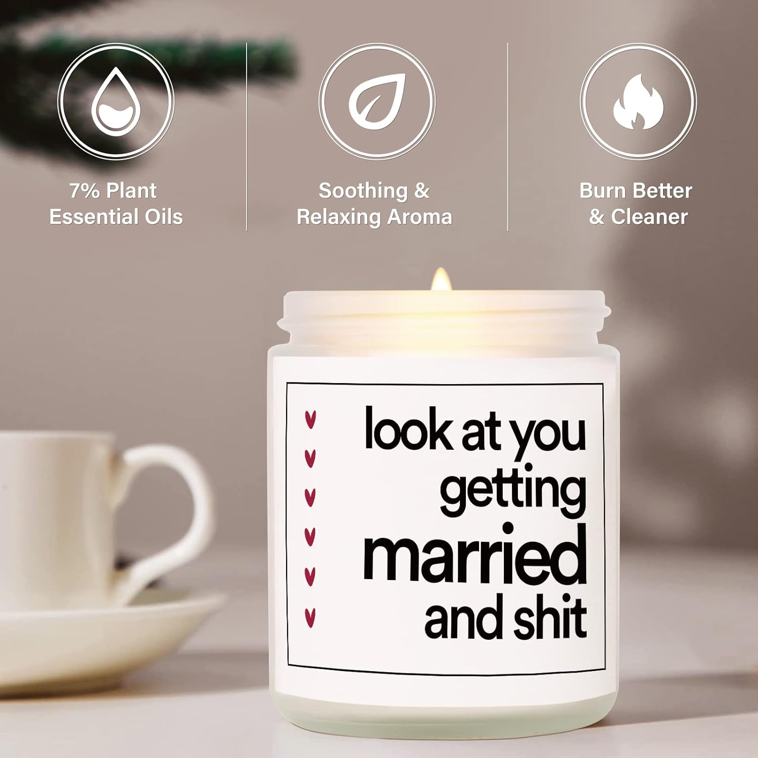 BaubleDazz Funny Wedding Engagement Scented Candle 7oz 35hrs Burner