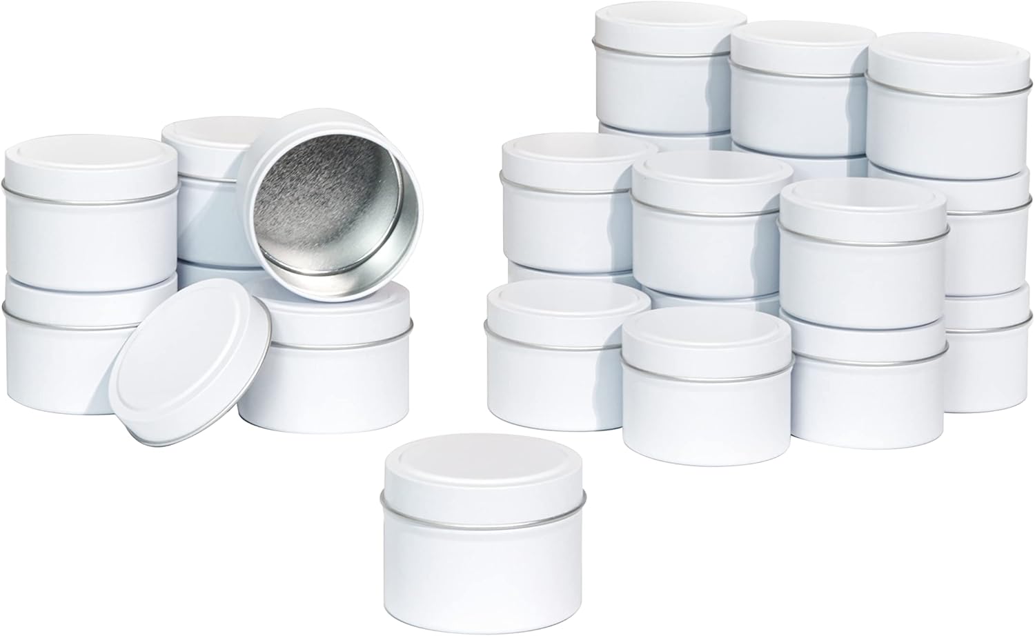 Aroparc - 24 Count White Candle Tins 4oz for Candle Makers and Travelers