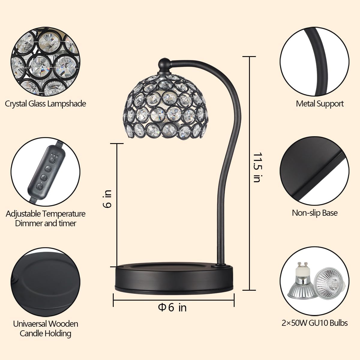 C O P I N P I N Dimmable Electric Candle Warmer Lamp