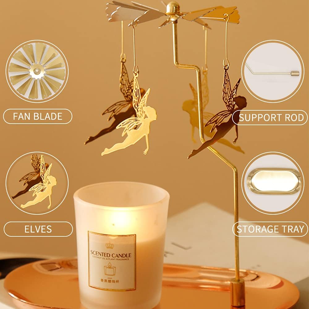 Glistening Gold Elf Candle Holder