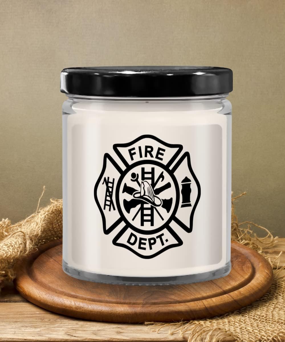 Firefighter Maltese Cross Candle Novelty Gift
