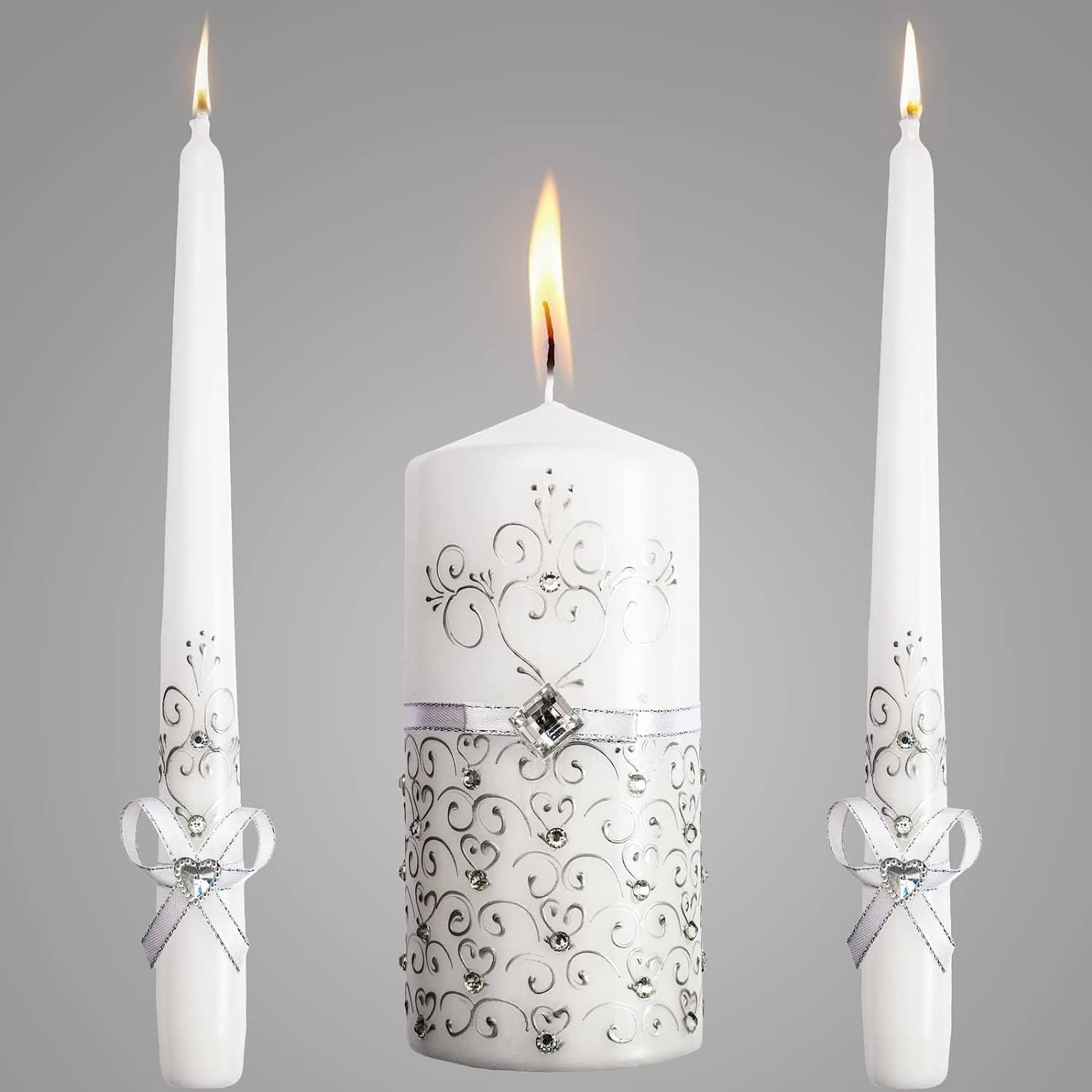 Three-Piece Unity Candle Set for Ceremony