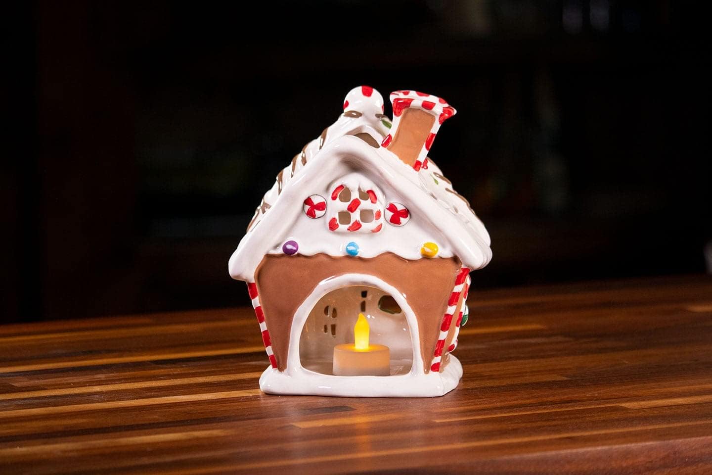Blue Sky Clayworks Dancing Gingerbread Bakery Candle House Multi 1840