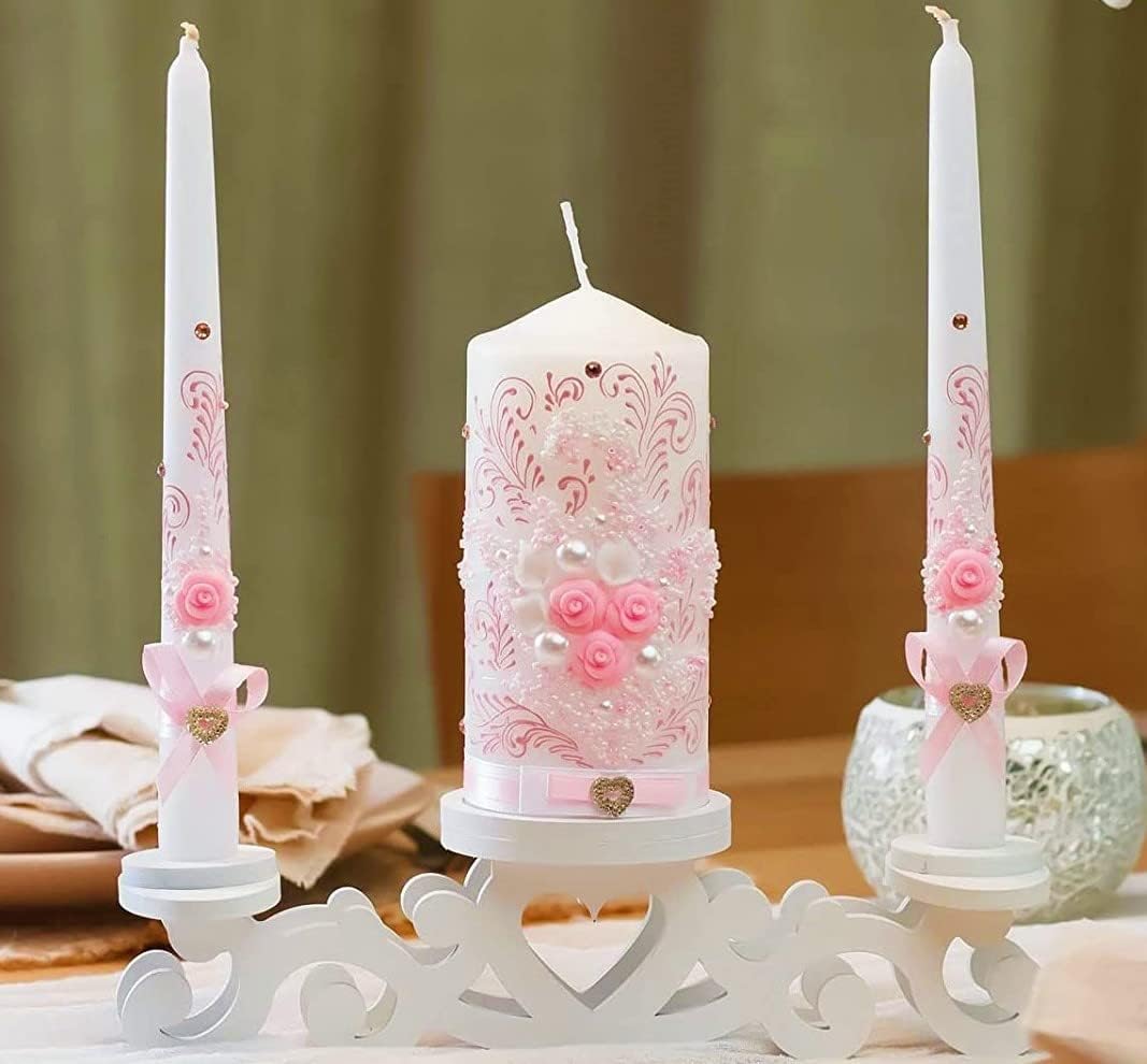 VABA Best Rose Pink Wedding Candle Set