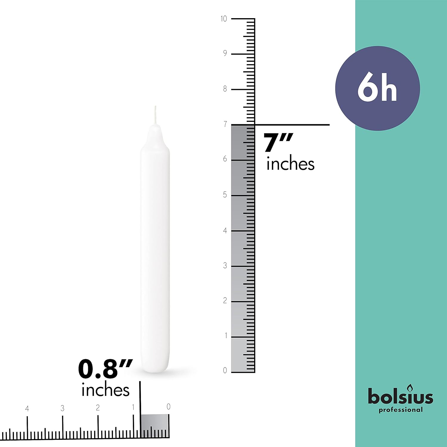 BOLSIUS Long Burning White Taper Candlepack