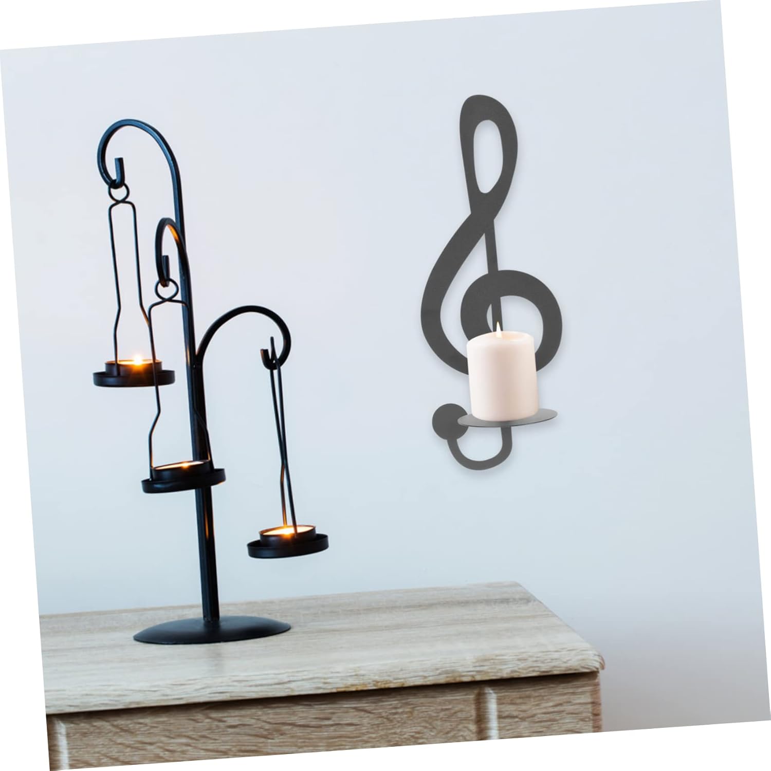 Modern Metal Candle Scent Wall Sconce with Note Design
