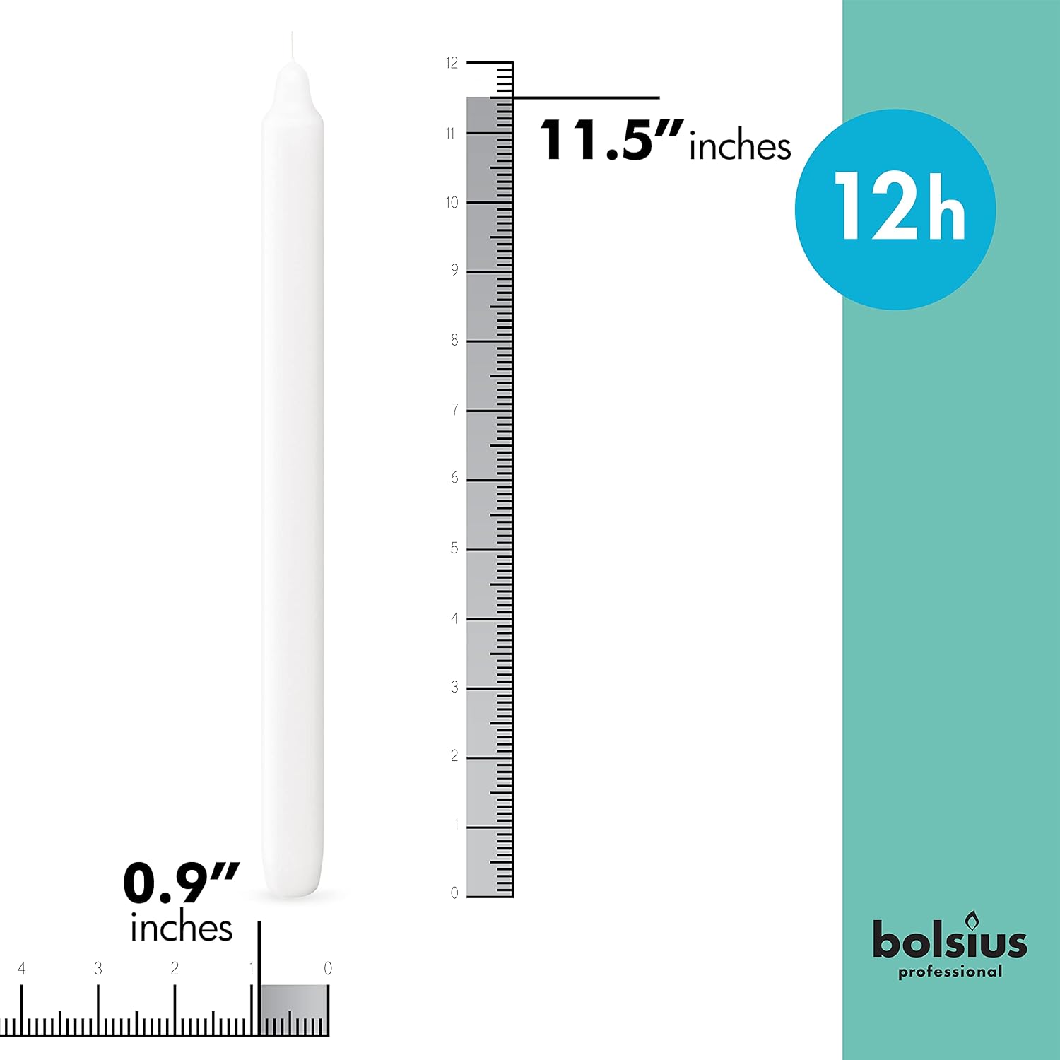 BOLSUS White Candlesticks - 50 Picks Dripless Long-Lasting No Smoke Fresh Candle