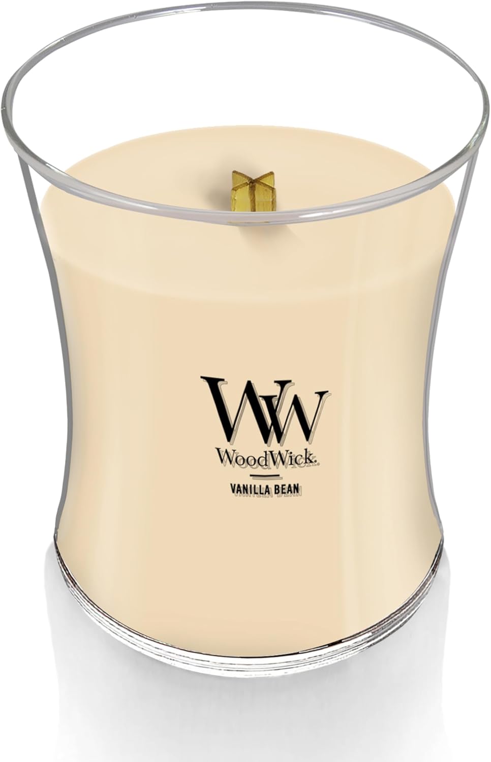 WoodWick Vanilla Bean Medium Hourglass Candle with Crackling Sound