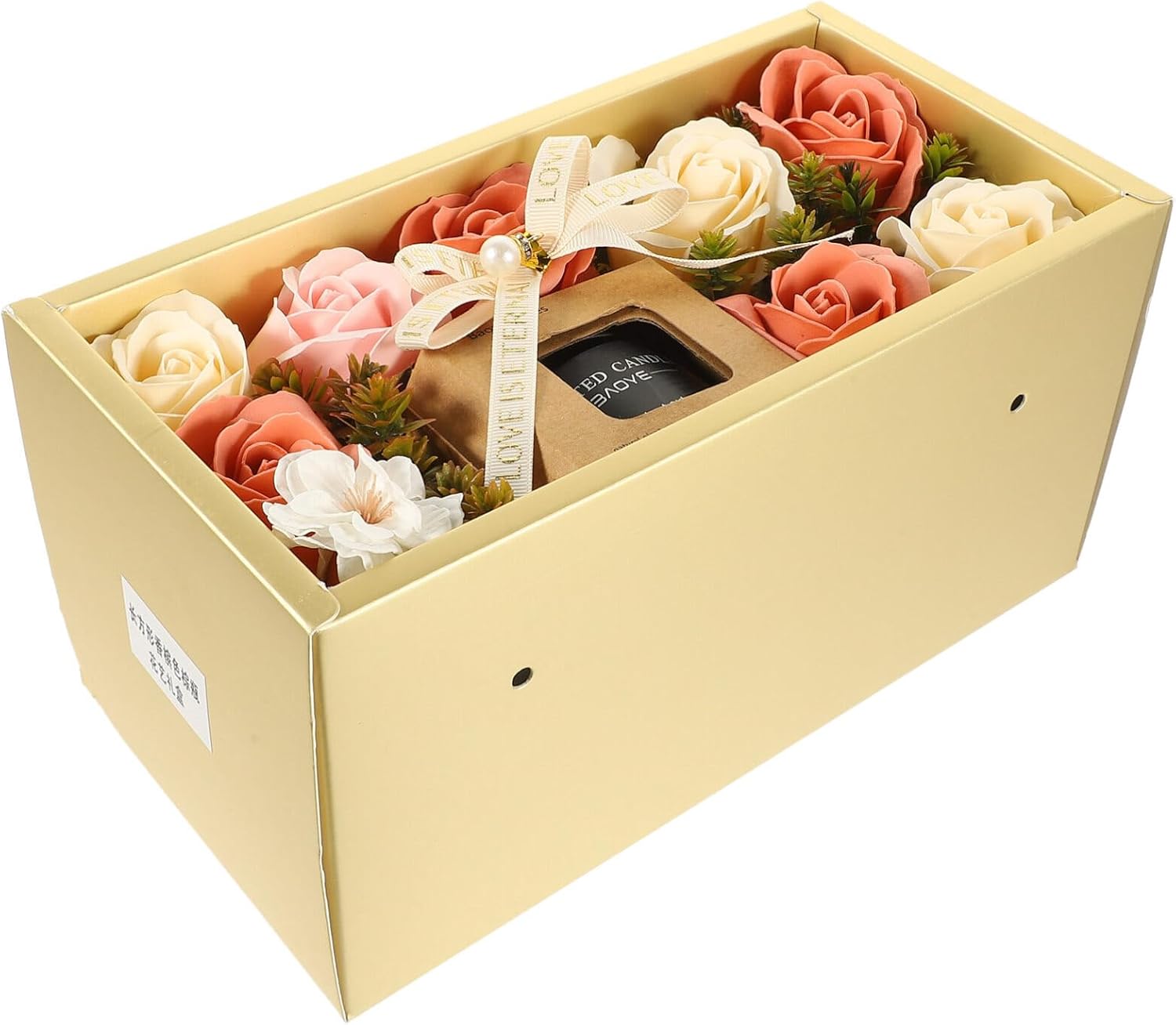 HOMSFOU Rose Light House Decorative Candle Box