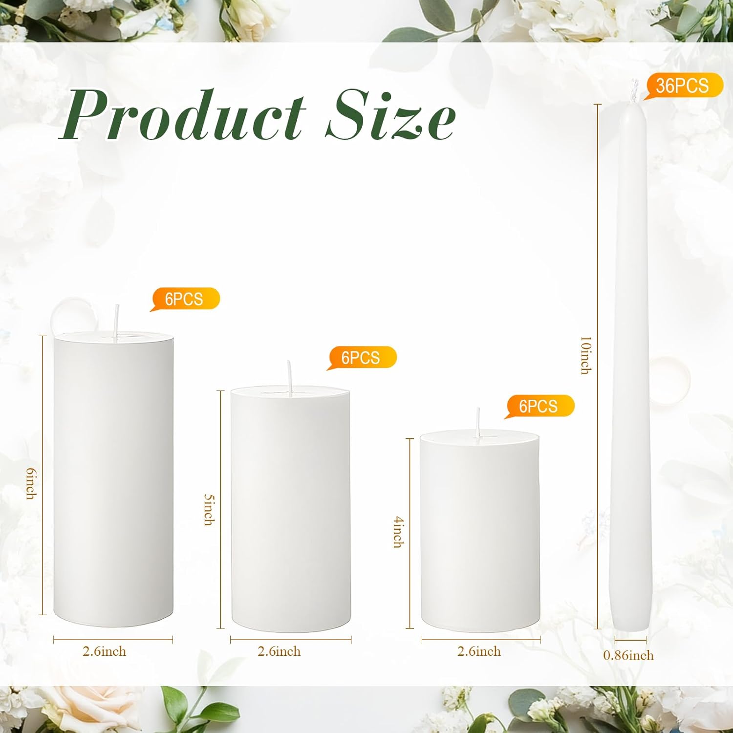 MTLEE Hand-Poured Candle Holder Set 54-Piece
