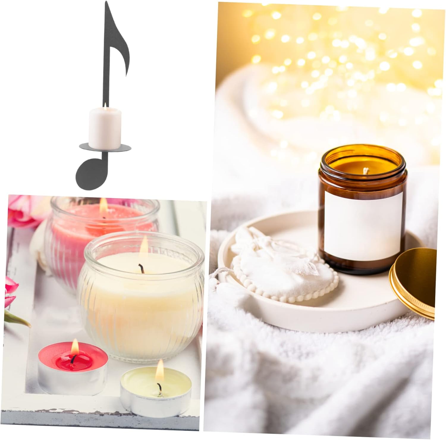 Aboofan Wall Candle Holder Decor Music Note