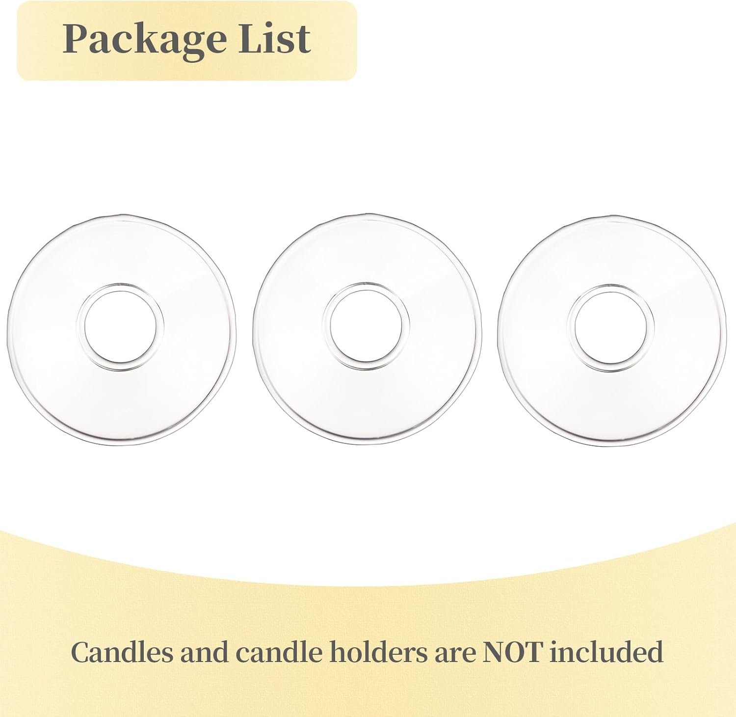 Hewory 3-Piece Glass Candle Drip Catchers for Tapers
