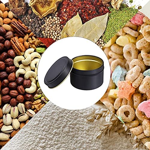 SONVIIBOXDiwali Candle Tins Black Capacity 8oz 24 Pack