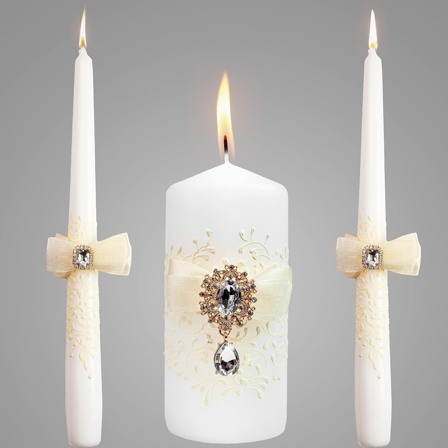 VABA 106 Taper Pillar Unity Candle Set for Weddings