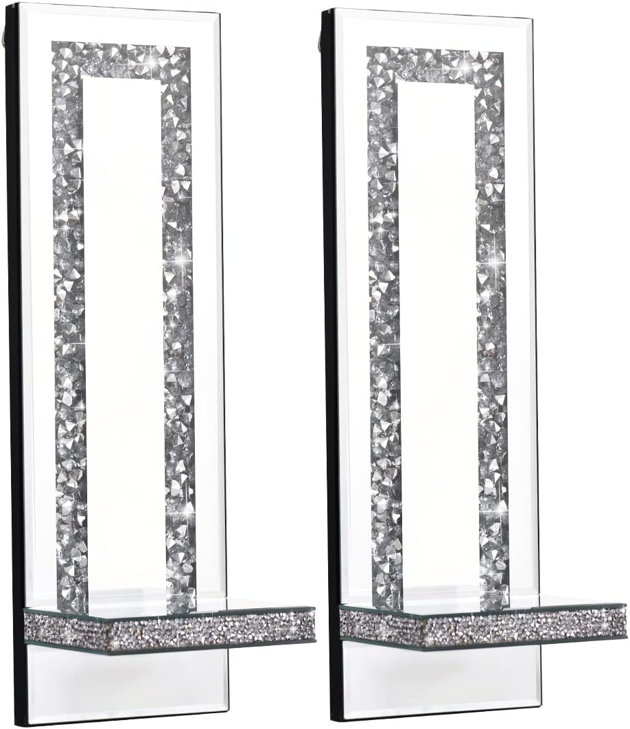 Mirrored Silver Candle Ends for Hallway or Entryway