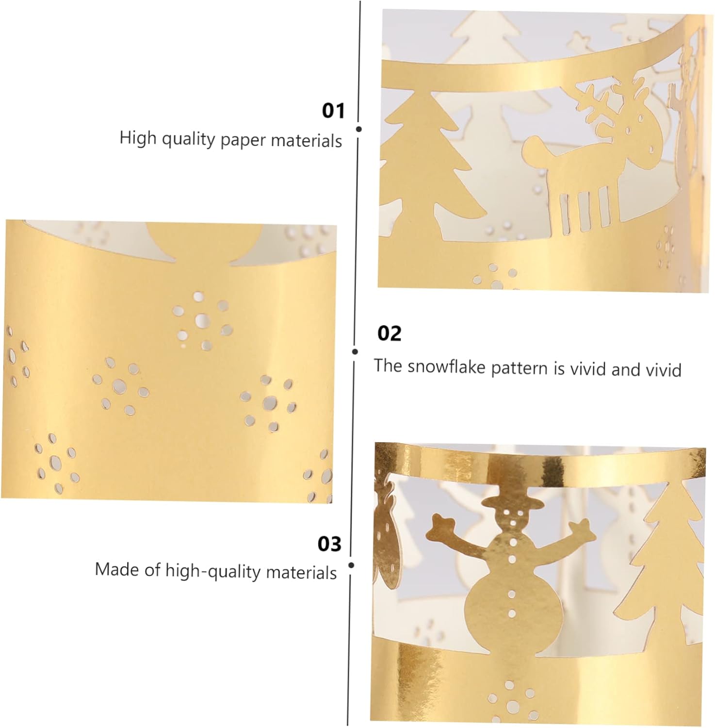 Gold Snowflake Candle Lampshades