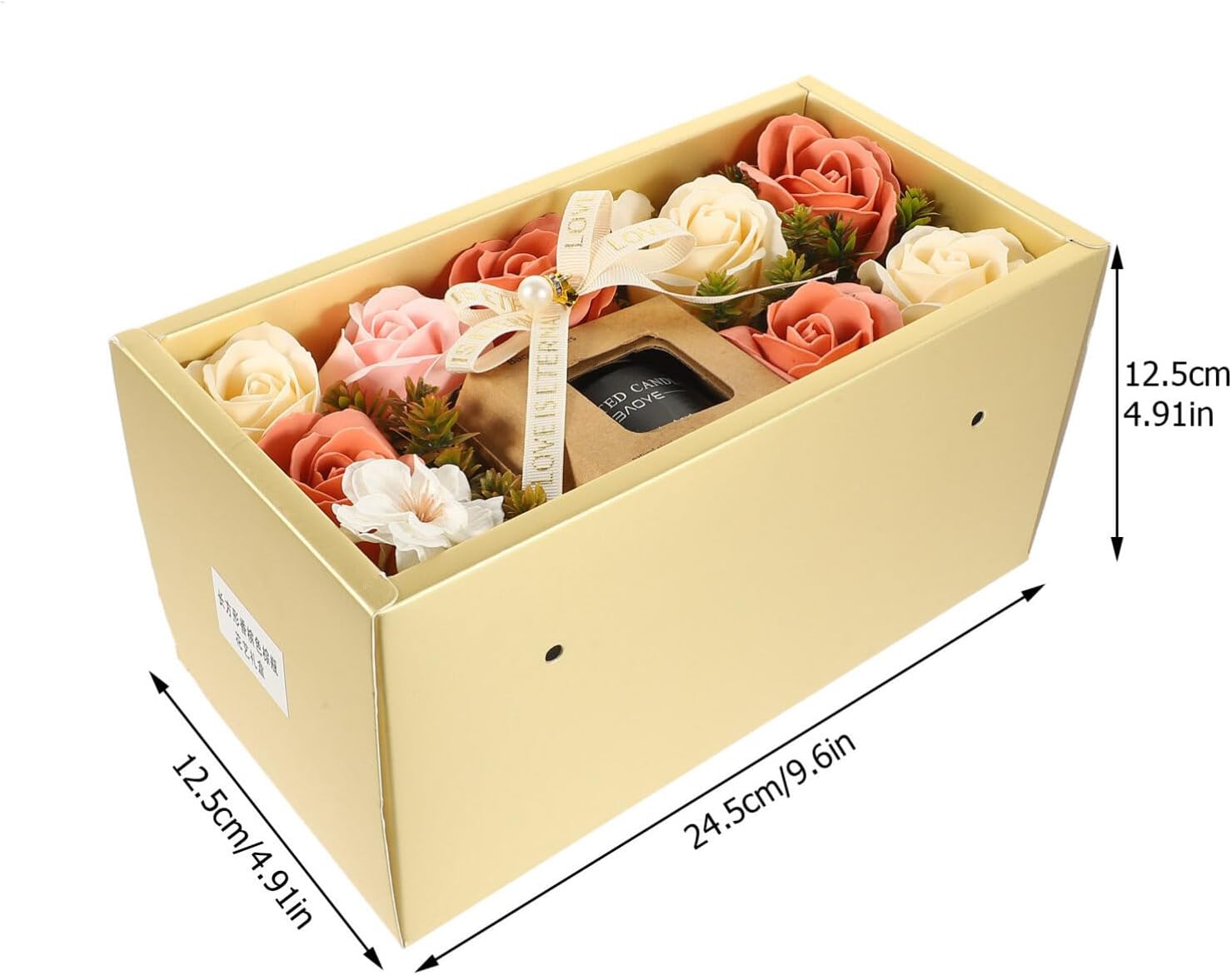 HOMSFOU Rose Light House Decorative Candle Box