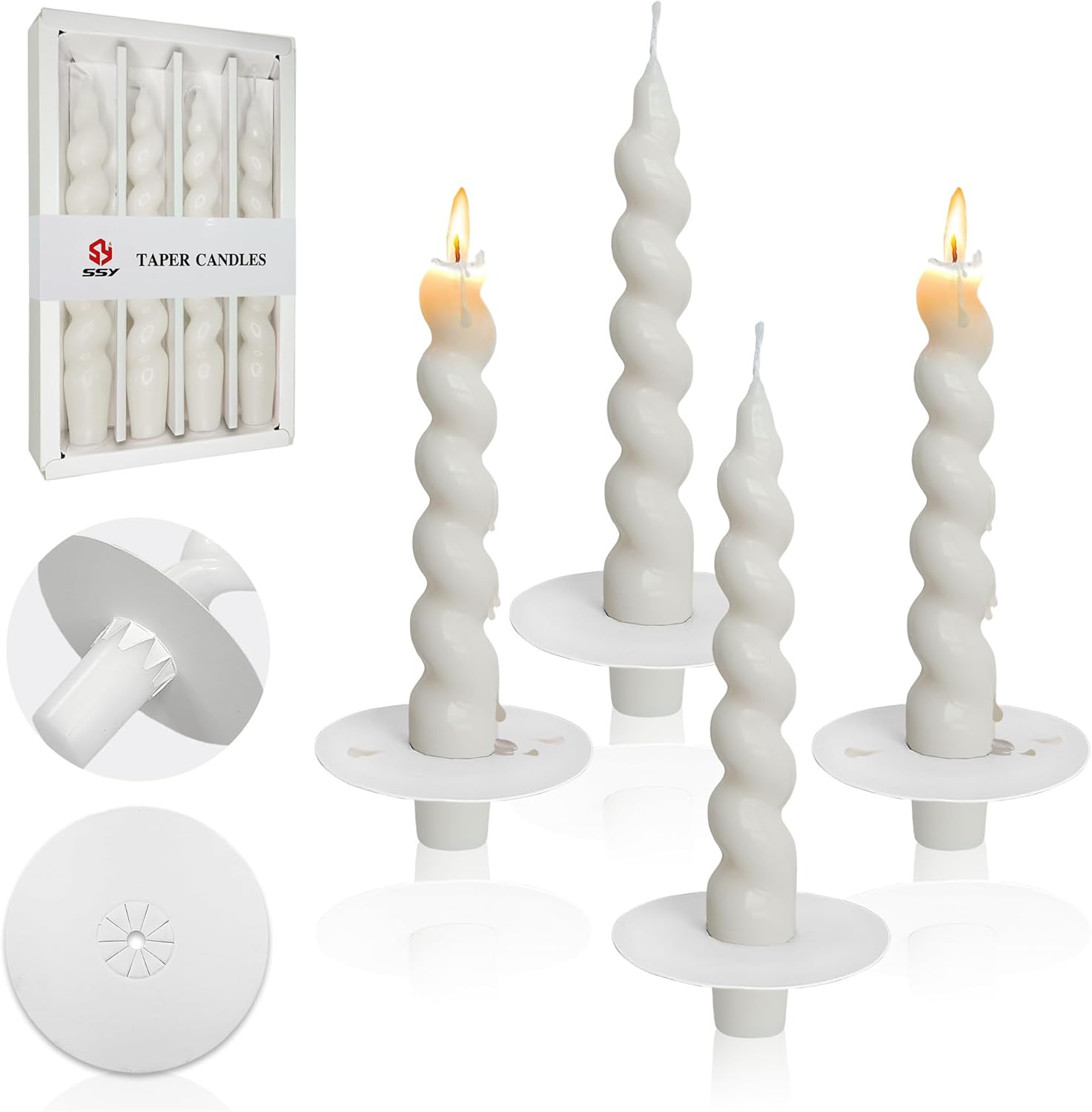 20 Pcs Taper Candle Drip Protectors - Clean Surface Safe Use