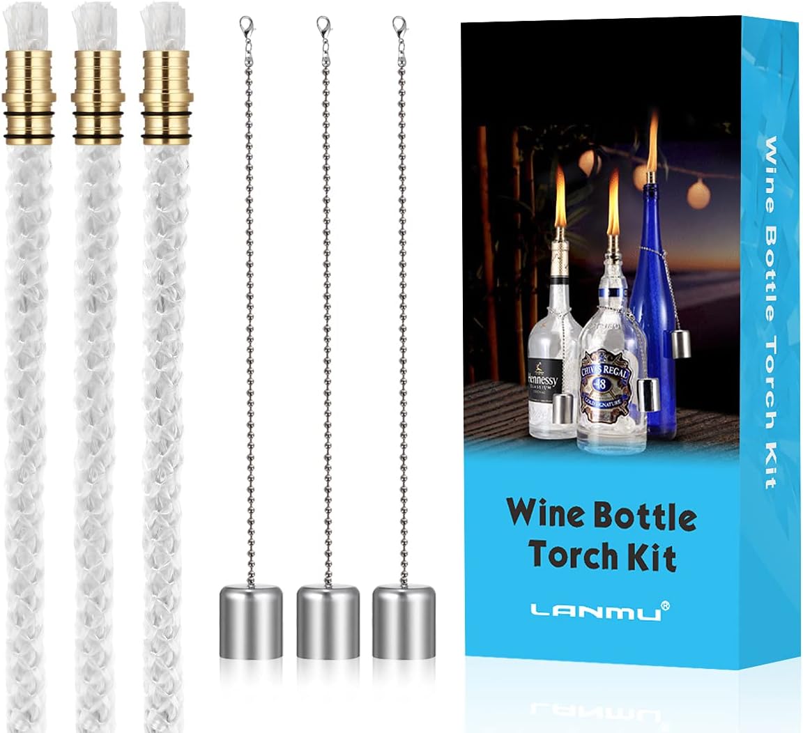 Lanmu Wine Bottle Torch Wicks Outdoor Lights Kit