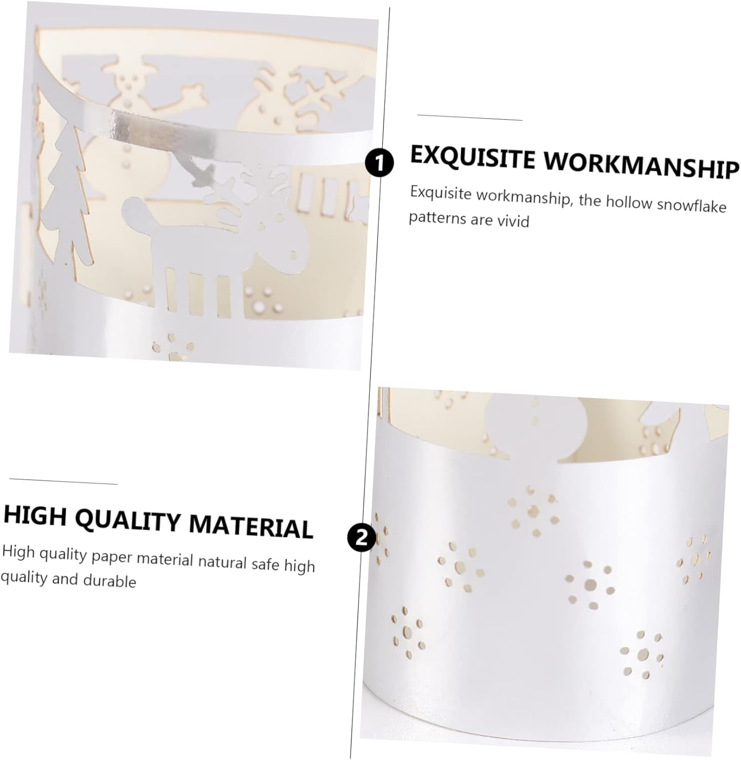 50-Piece Christmas Snowflake Candle Lampshade Decor