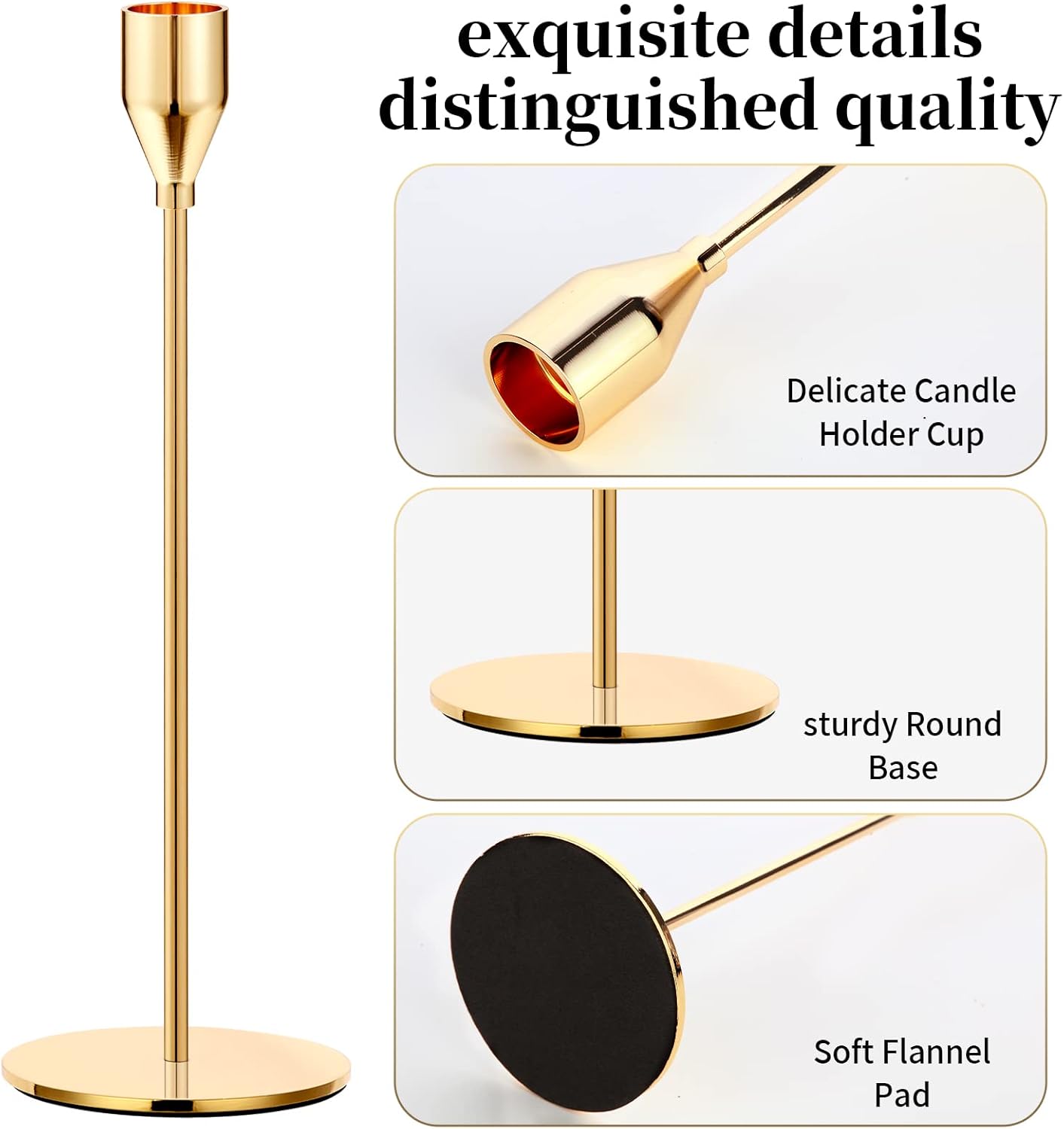 Elegant Gold Candle Holder Set for Weddings and Parties